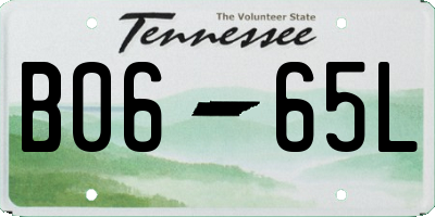 TN license plate B0665L
