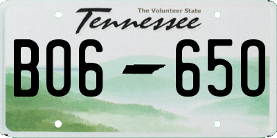 TN license plate B0665O