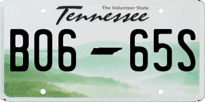 TN license plate B0665S
