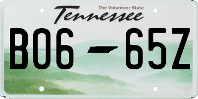 TN license plate B0665Z