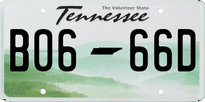 TN license plate B0666D