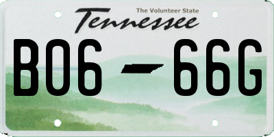 TN license plate B0666G