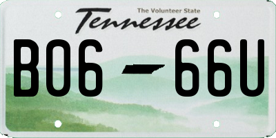 TN license plate B0666U