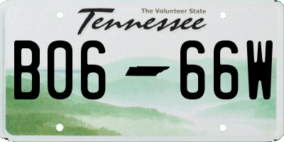 TN license plate B0666W