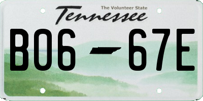 TN license plate B0667E