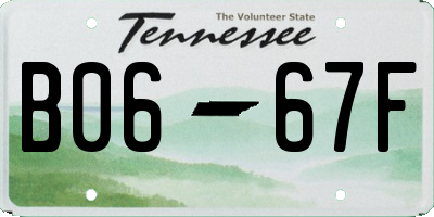 TN license plate B0667F