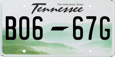 TN license plate B0667G
