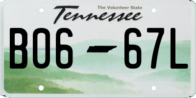 TN license plate B0667L