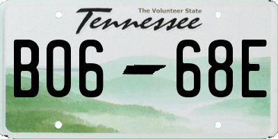 TN license plate B0668E