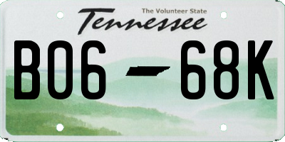 TN license plate B0668K