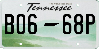 TN license plate B0668P