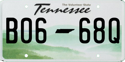 TN license plate B0668Q