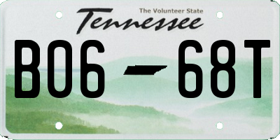 TN license plate B0668T