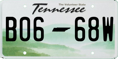 TN license plate B0668W