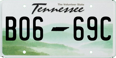 TN license plate B0669C