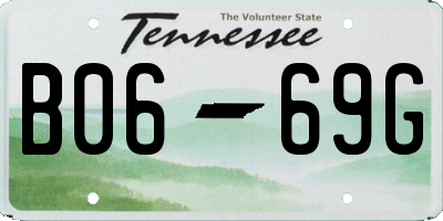 TN license plate B0669G