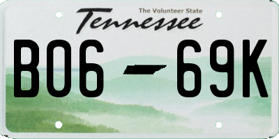 TN license plate B0669K