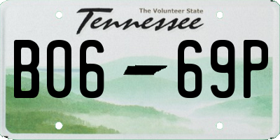 TN license plate B0669P