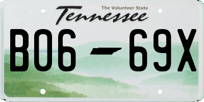 TN license plate B0669X