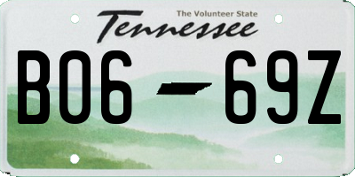 TN license plate B0669Z