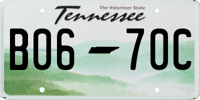 TN license plate B0670C