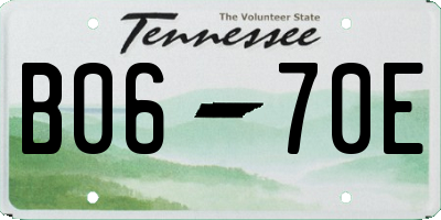 TN license plate B0670E