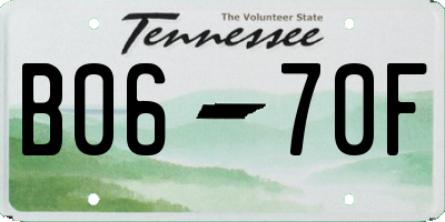 TN license plate B0670F