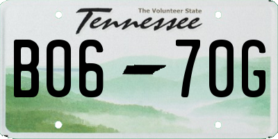 TN license plate B0670G
