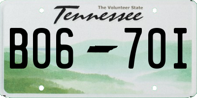 TN license plate B0670I