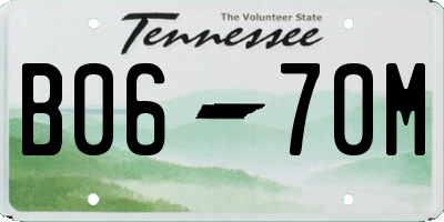 TN license plate B0670M
