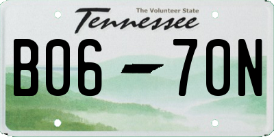 TN license plate B0670N