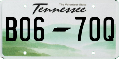 TN license plate B0670Q
