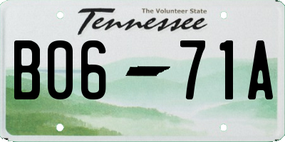 TN license plate B0671A