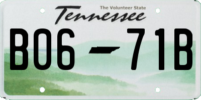 TN license plate B0671B