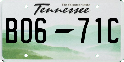 TN license plate B0671C