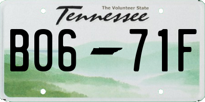 TN license plate B0671F