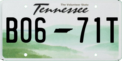 TN license plate B0671T