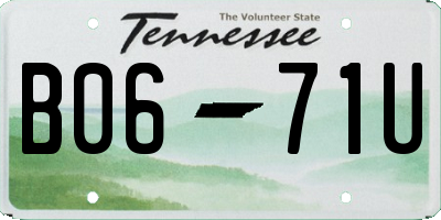 TN license plate B0671U