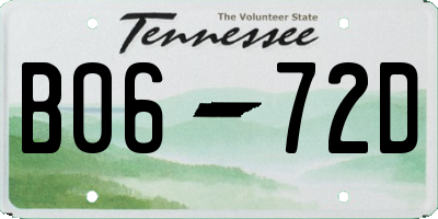 TN license plate B0672D
