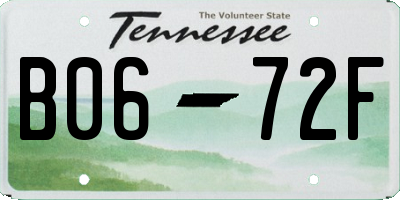 TN license plate B0672F