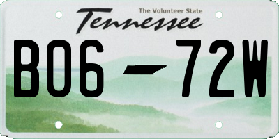 TN license plate B0672W