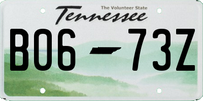 TN license plate B0673Z