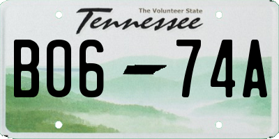 TN license plate B0674A