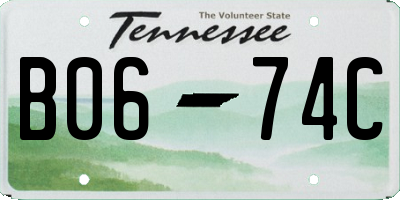 TN license plate B0674C