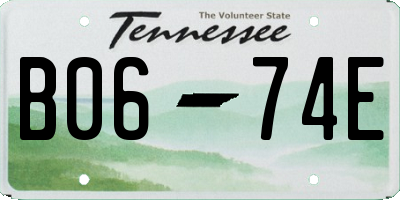 TN license plate B0674E