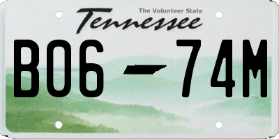 TN license plate B0674M
