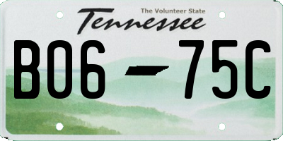 TN license plate B0675C