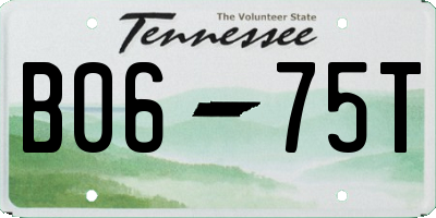 TN license plate B0675T