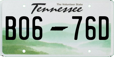 TN license plate B0676D