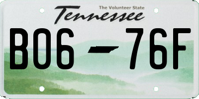 TN license plate B0676F
